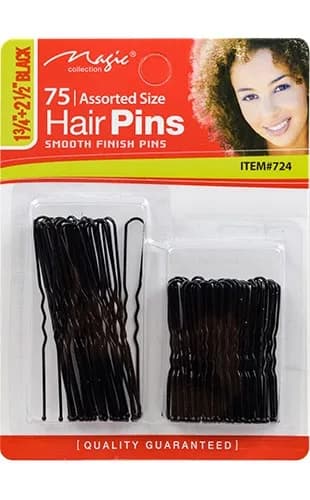 Magic Collection Hair Pin Asst Size" -Black #724-dz