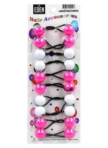 Eden 20mm Hair Ball -Pink/White #LB20HW[HWH] -pk