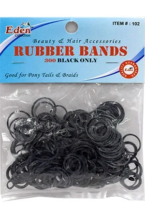 Eden Rubber Band (300pc-3 sizes)(Black 12pk/dz) #102-dz