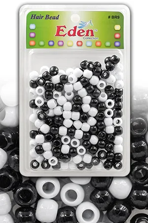 Eden XLG Blister Med Round Bead -Black/White #BR9BW -pk