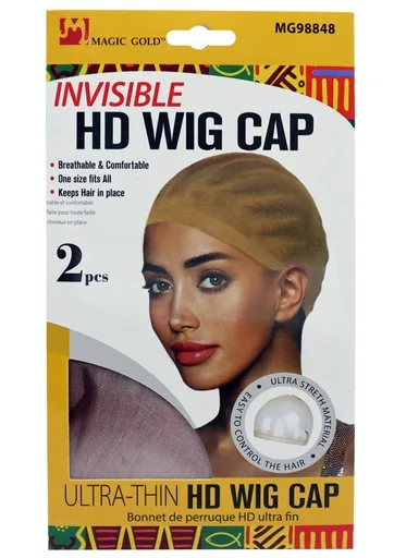 Magic Gold Invisible HD Wig Cap #MG98848 M.Brown (2 pc/pk) -dz